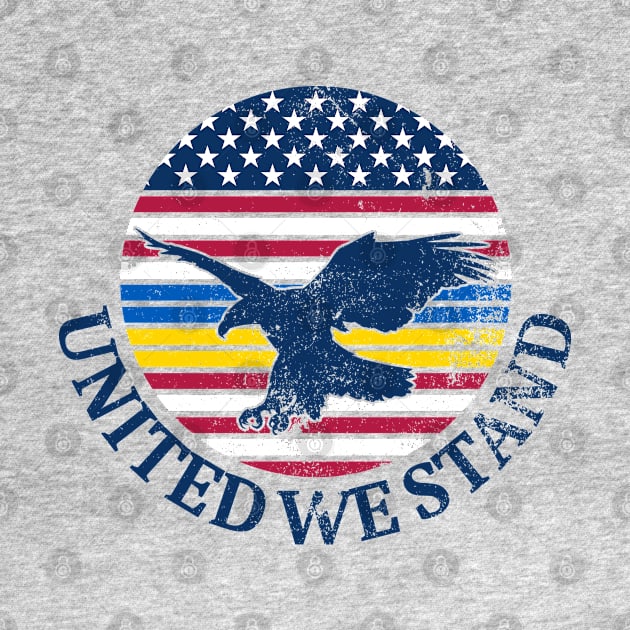 Ukraine and American Flag with Eagle, United we Stand by ObscureDesigns